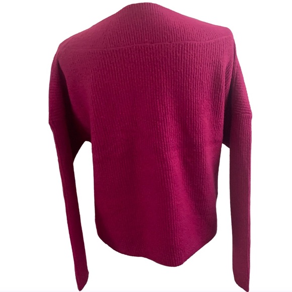 NWT Express V-Neck Cropped Oversize Dolman Sleeve Sweater Orchid Fuchsia XS - Picture 7 of 10